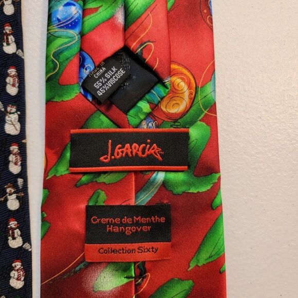 Set of 3 Holiday Christmas Winter Silk Neck Ties Ornaments Snowmen Penguin - Picture 7 of 10